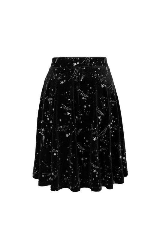 Rock Revival "Cosmic Dust Skirt" Midi Skirt Black-white By Hell Bunny