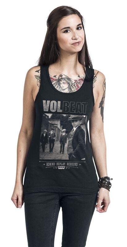 Rock Revival "Cover - Rewind Replay Rebound" Top Black By Volbeat