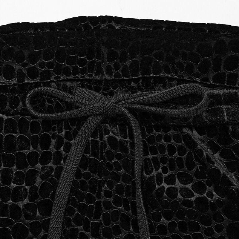 Rock Revival "Crocodile Textured Velvet Embossed Flared Trousers" Leggings Black By Punk Rave