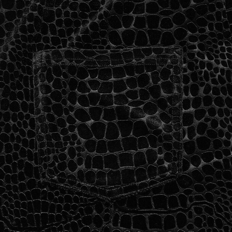 Rock Revival "Crocodile Textured Velvet Embossed Flared Trousers" Leggings Black By Punk Rave