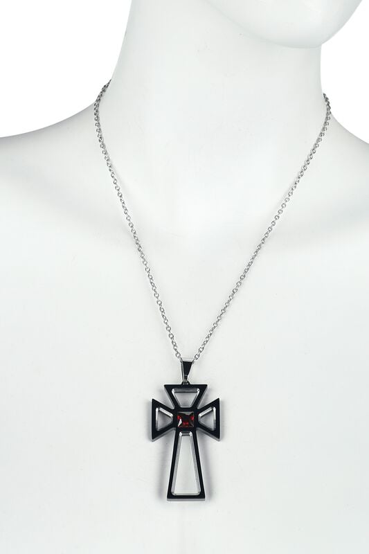 Rock Revival "Cross" Necklace Silver-red By EtNox Hard And Heavy