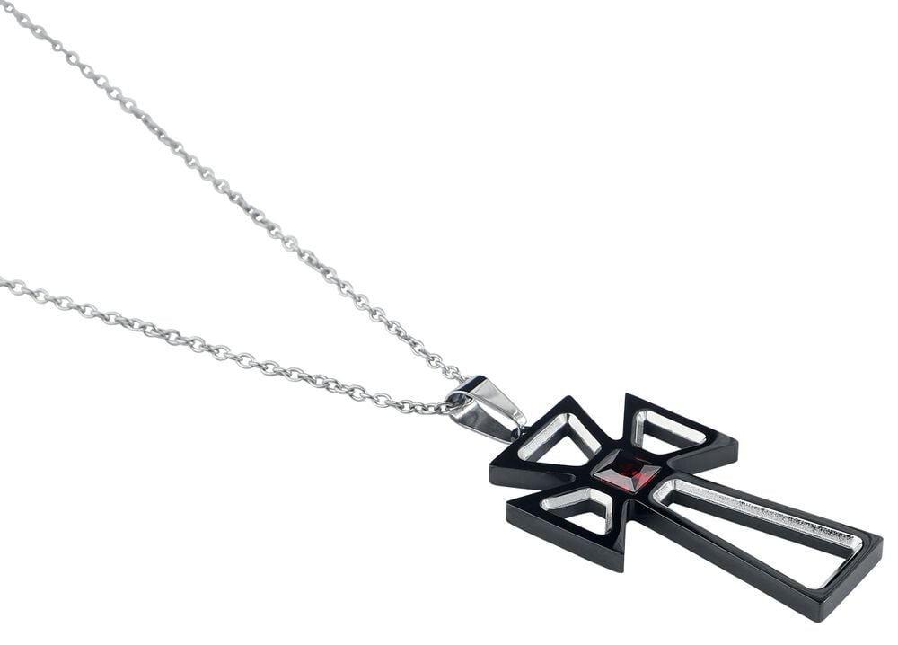 Rock Revival "Cross" Necklace Silver-red By EtNox Hard And Heavy