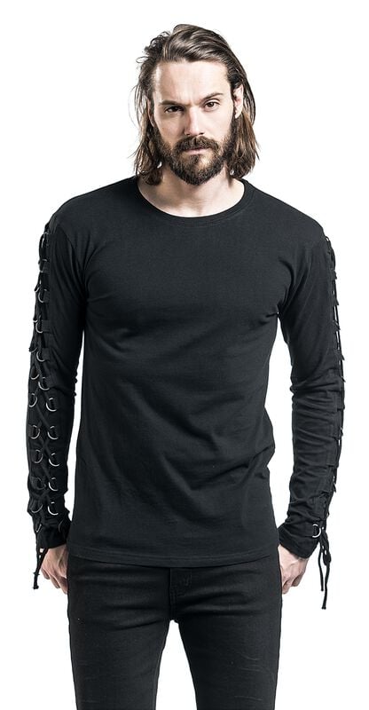 rock revival "Cut The Cord" Long-sleeve Shirt black by Gothicana by EMP