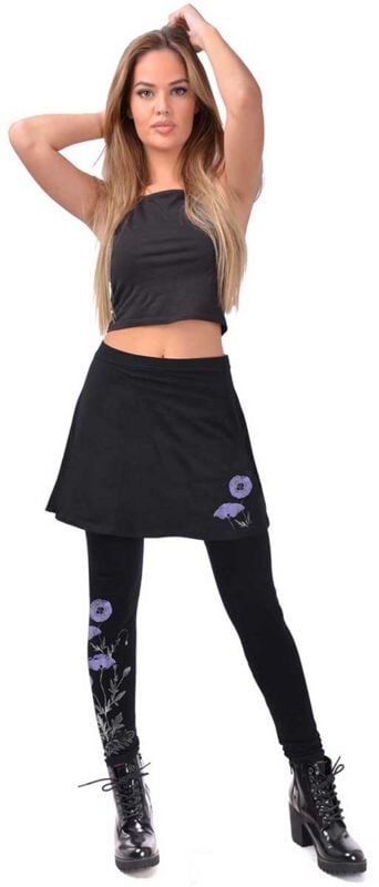 rock revival "Dark Poppies Women's Skirted Leggings" Leggings black by Outer Vision