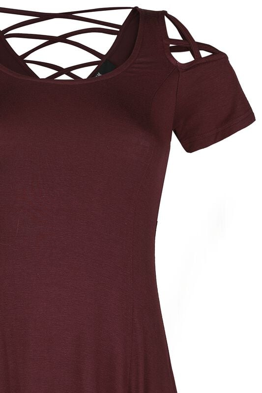 Rock Revival "Dark-Red Dress With Decorative Lacing" Mini Dress Red By Black Premium By EMP