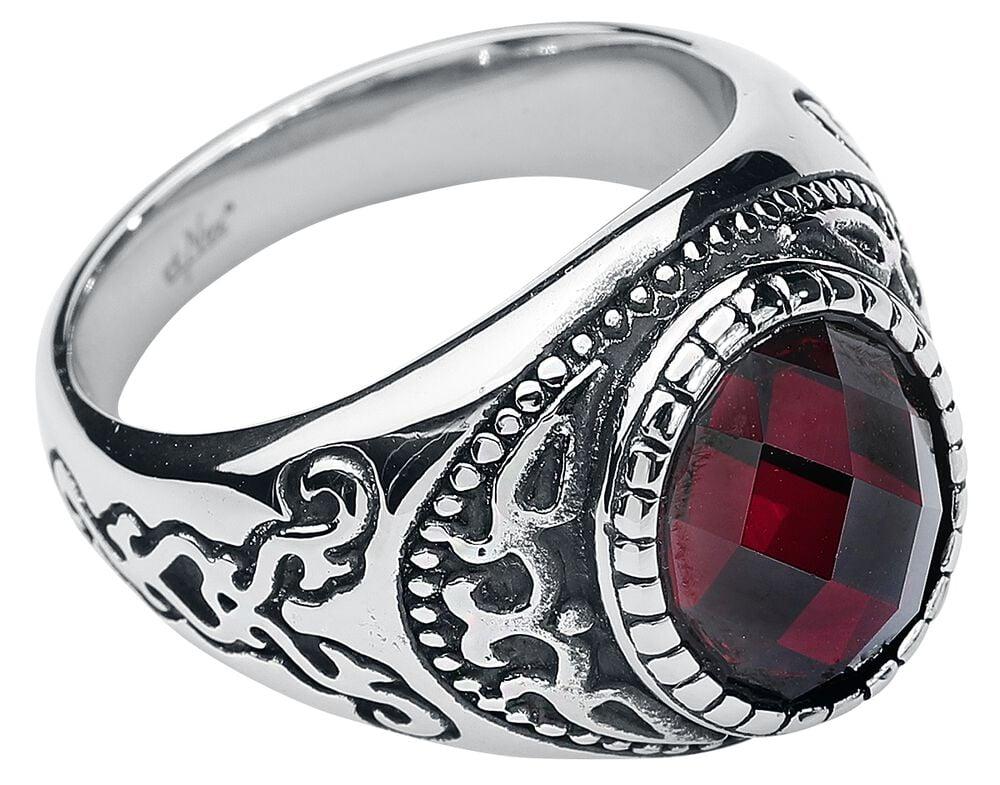 Rock Revival "Dark Ruby" Ring Silver-red By EtNox Hard And Heavy