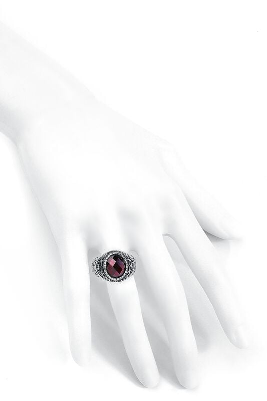 Rock Revival "Dark Ruby" Ring Silver-red By EtNox Hard And Heavy