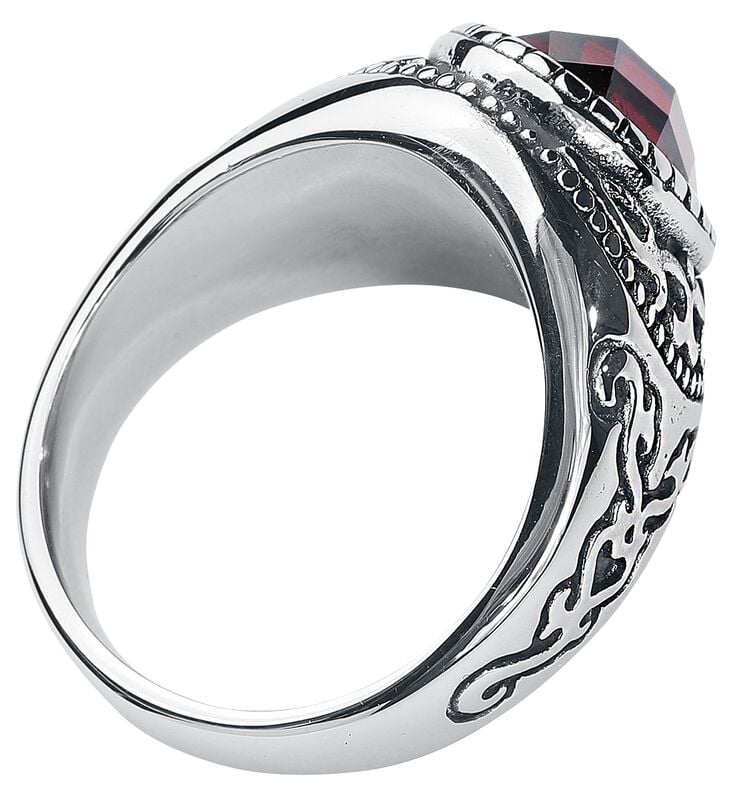 Rock Revival "Dark Ruby" Ring Silver-red By EtNox Hard And Heavy