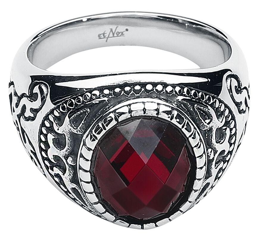 rock revival "Dark Ruby" Ring silver-red by etNox hard and heavy