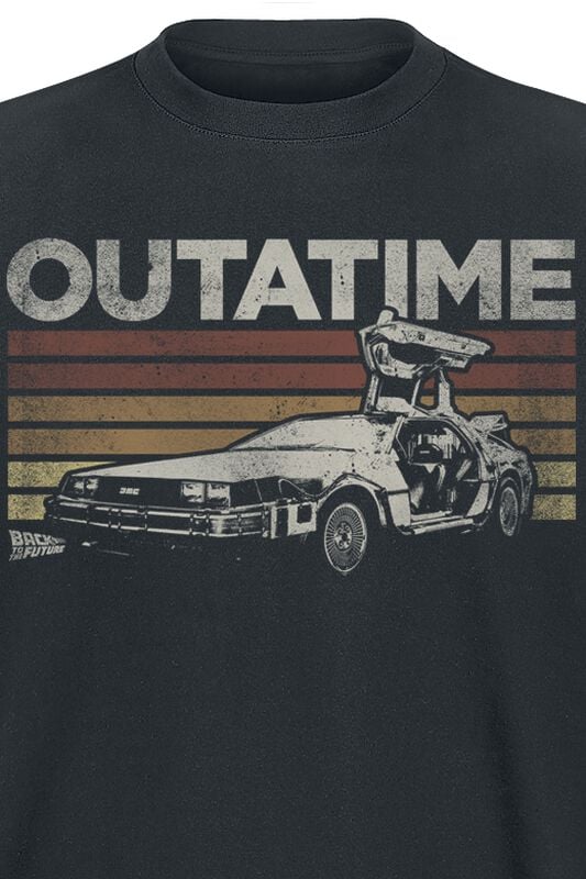 Rock Revival "Delorean Retro Stripes" T-Shirt Black By Back To The Future