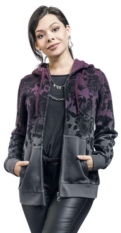 rock revival "Dip-dye hoodie" Hoodie Jacket bordeaux-grey by Rock Rebel by EMP