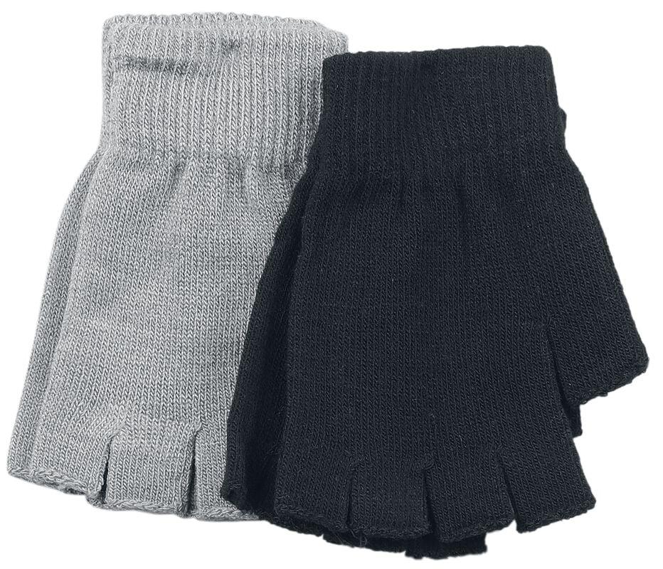 rock revival "Double pack of gloves" Fingerless gloves grey-black by Black Premium by EMP