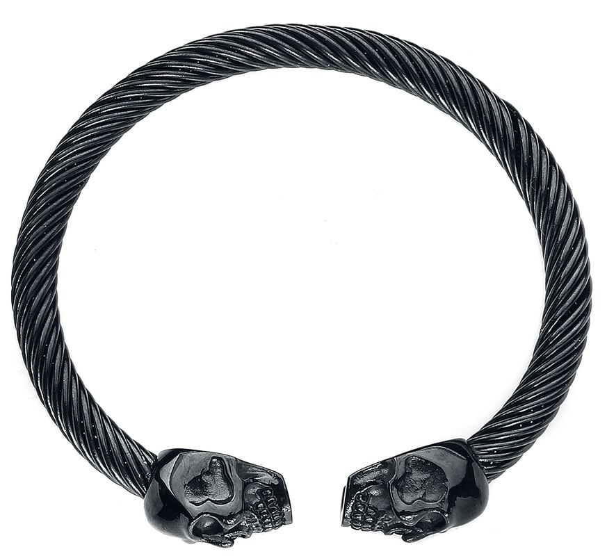 Rock Revival "Double Skull" Bracelet Black By EtNox Hard And Heavy