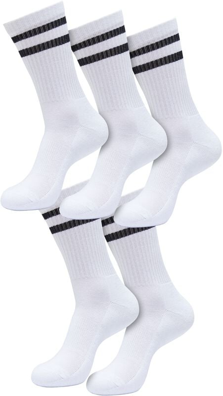 rock revival "Double Stripe Socks 5-Pack" Socks white-black by Urban Classics