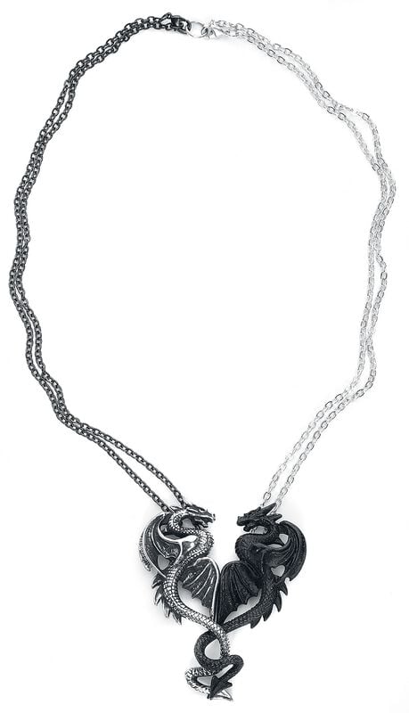Rock Revival "Draconic Tryst" Necklace Black-silver By Alchemy Gothic