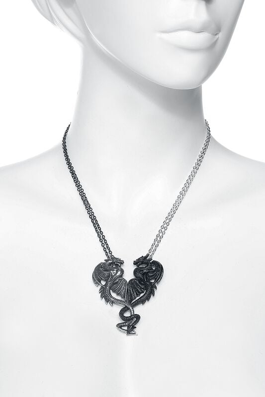 Rock Revival "Draconic Tryst" Necklace Black-silver By Alchemy Gothic
