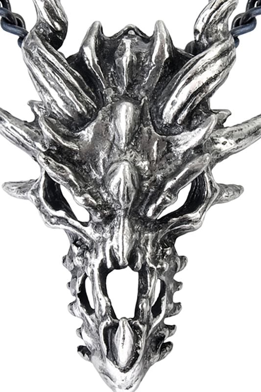 Rock Revival "Dragon Skull" Necklace Silver-coloured By Alchemy Gothic