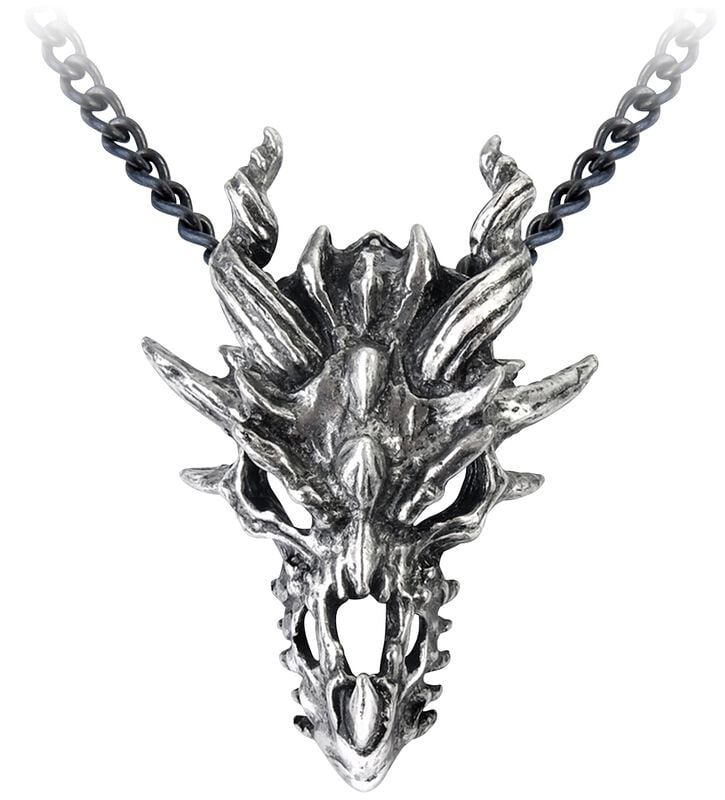 rock revival "Dragon Skull" Necklace silver-coloured by Alchemy Gothic