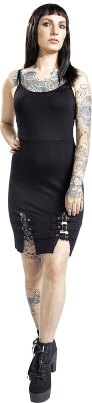 Rock Revival "Dress With Buckles" Mini Dress Black By Rock Rebel By EMP