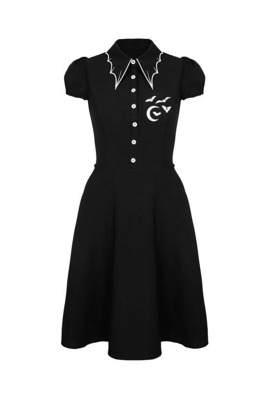 rock revival "Drusilla Dress" Midi Dress black-white by Hell Bunny