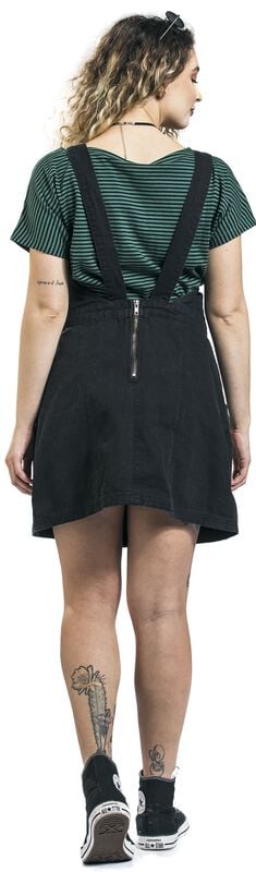 Rock Revival "Dungaree Wrap Dress" Mini Dress Black By Forplay