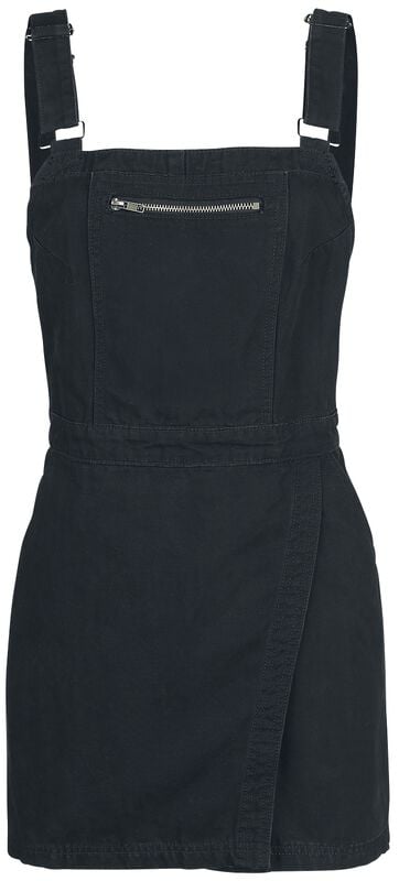 Rock Revival "Dungaree Wrap Dress" Mini Dress Black By Forplay