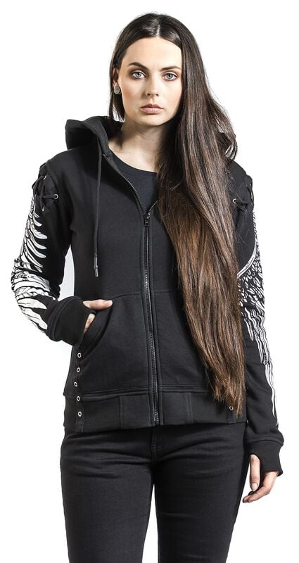 rock revival "Elora Hood" Hoodie Jacket black by Poizen Industries