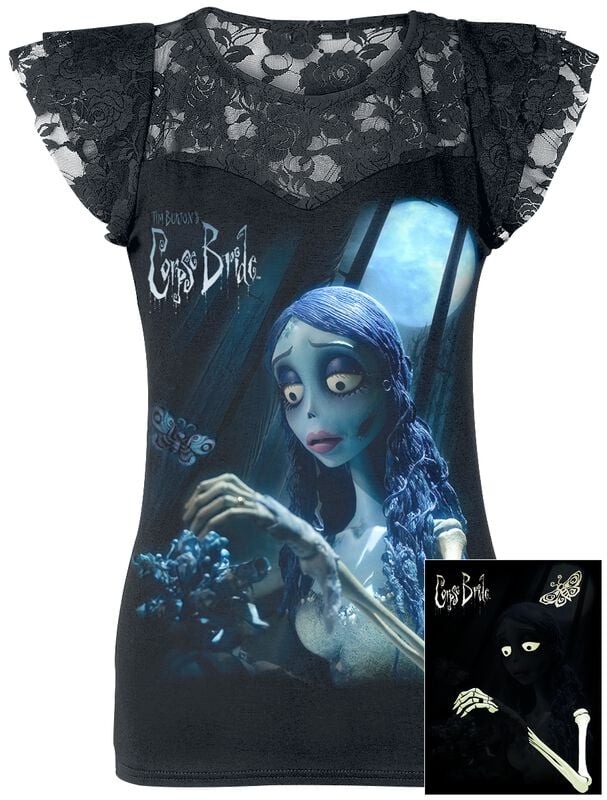 rock revival "Emily - Glow In The Dark" T-Shirt black by Corpse Bride