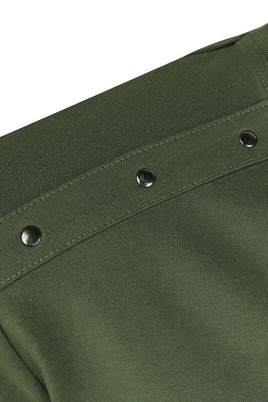 Rock Revival "Essential Long-Sleeved Top With Lacing" Long-sleeve Shirt Olive By Black Premium By EMP