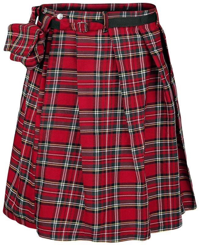 Rock Revival "Fear Is Over Kilt" Midi Skirt Red By Banned Alternative