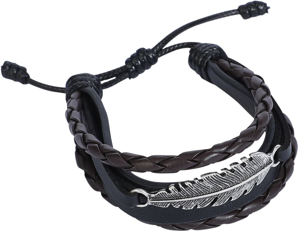 Rock Revival "Feather" Imitation Leather Bracelet Brown-black By RED By EMP