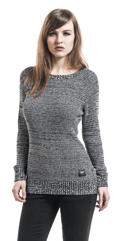 rock revival "Feel Me" Knit jumper black-white by Black Premium by EMP