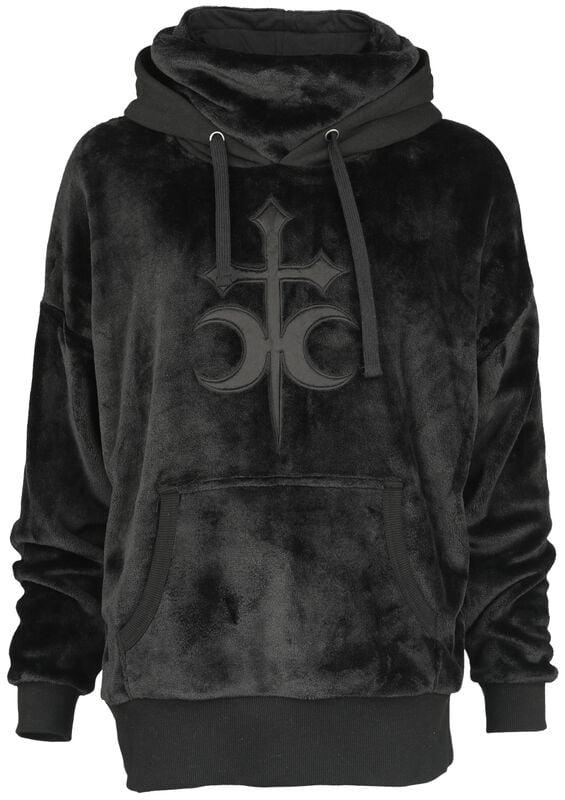 rock revival "Fluffy Hoody with High Collar" Hoodie black by Gothicana by EMP