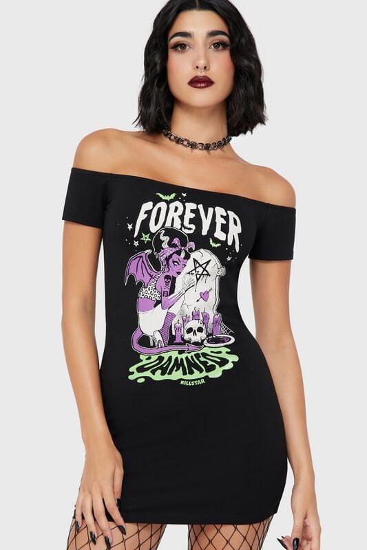 Rock Revival "Forever Damned Dress" Mini Dress Black By Killstar