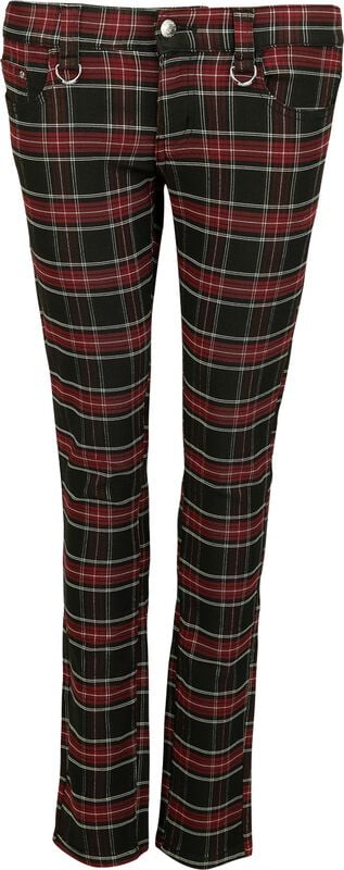 rock revival "Forever Yours Trousers" Cloth Trousers black-red by Banned Alternative