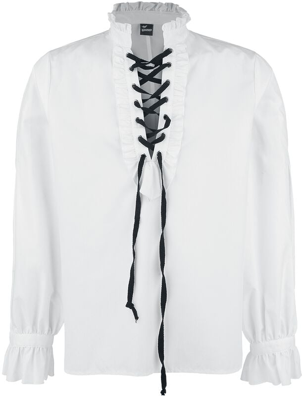 Rock Revival "Frilled Shirt With Lacing" Longsleeve White By Banned Alternative