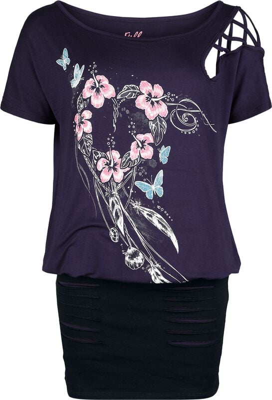 Rock Revival "Full Volume By EMP" Mini Dress Purple-black By Full Volume By EMP