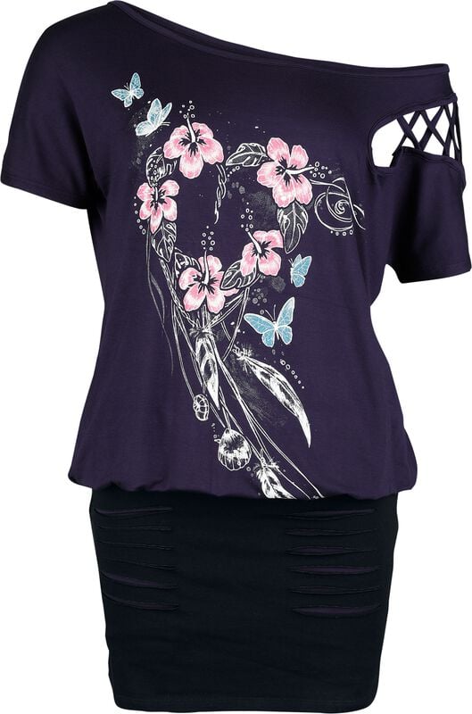Rock Revival "Full Volume By EMP" Mini Dress Purple-black By Full Volume By EMP