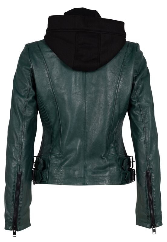 Rock Revival "G2wAlya" Leather Jacket Dark Green By Gipsy