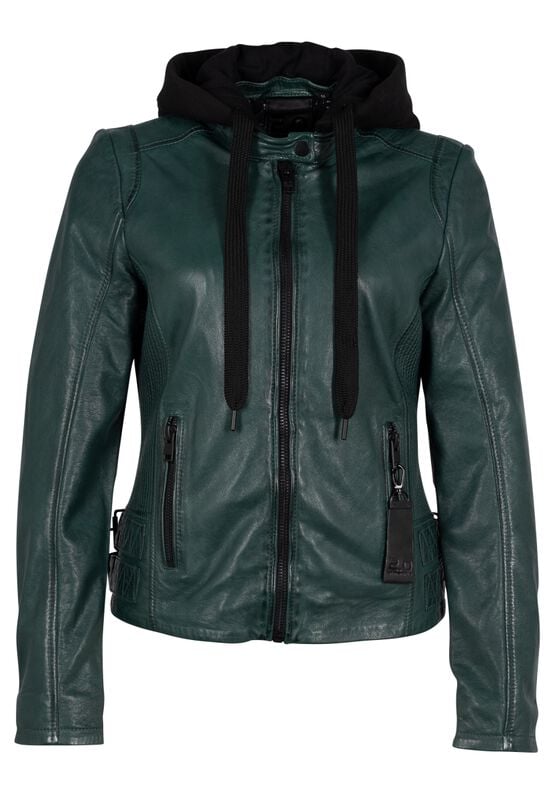 rock revival "G2wAlya" Leather Jacket dark green by Gipsy
