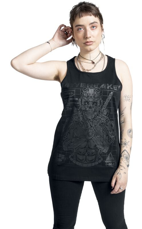 rock revival "Game is on - Printed Vest" Tanktop black by Jawbreaker