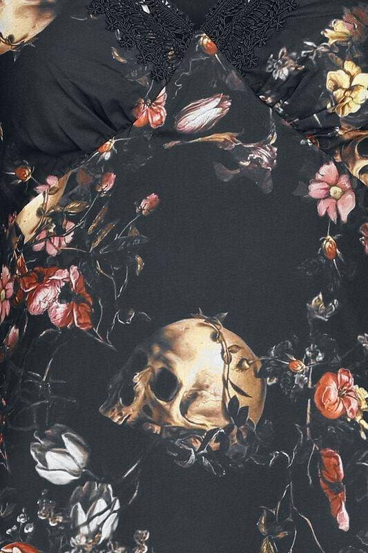 Rock Revival "Garden Of Skull Midi Chiffon Dress" Midi Dress Multicolour By Jawbreaker