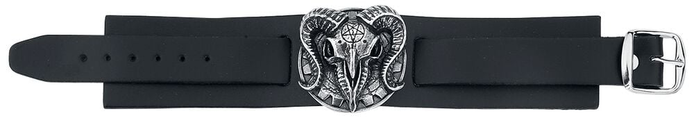 Rock Revival "Gears Of Aiwass" Leather Bracelet Black By Alchemy Gothic