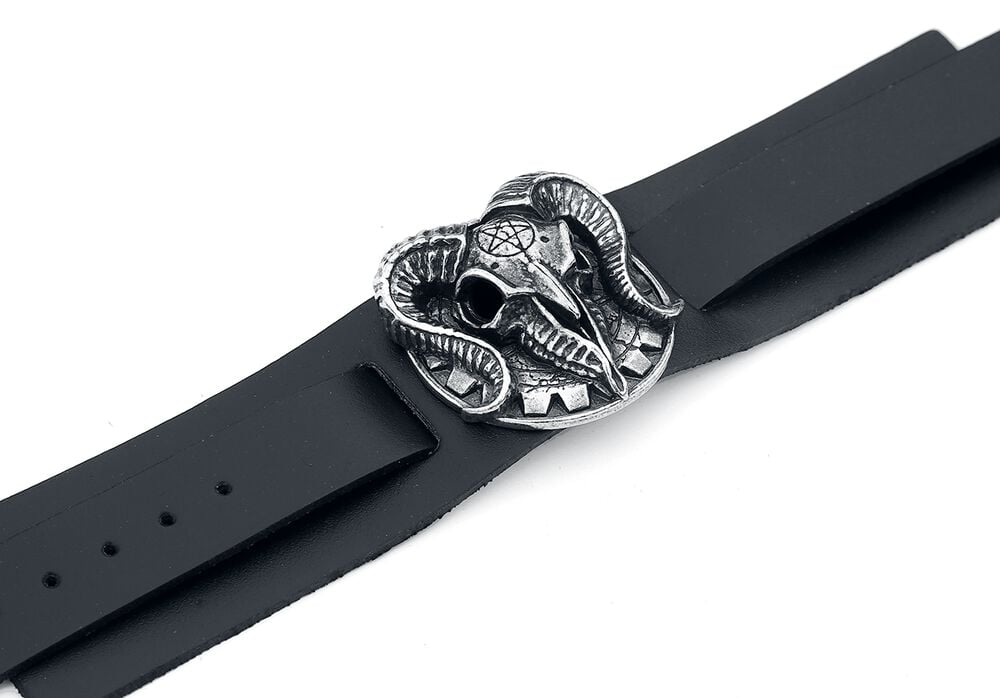 Rock Revival "Gears Of Aiwass" Leather Bracelet Black By Alchemy Gothic