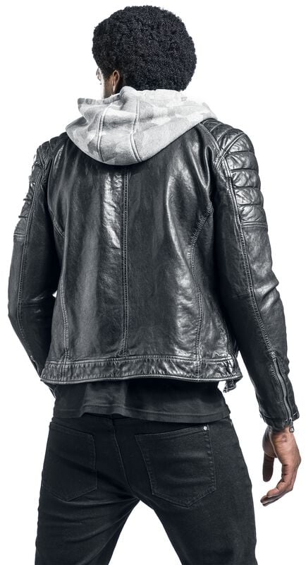 Rock Revival "GMORMEY LARETV" Leather Jacket Black-grey By Gipsy