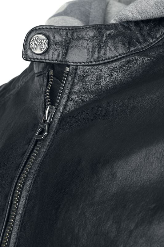 Rock Revival "GMORMEY LARETV" Leather Jacket Black-grey By Gipsy