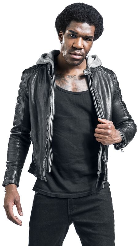 rock revival "GMORMEY LARETV" Leather Jacket black-grey by Gipsy