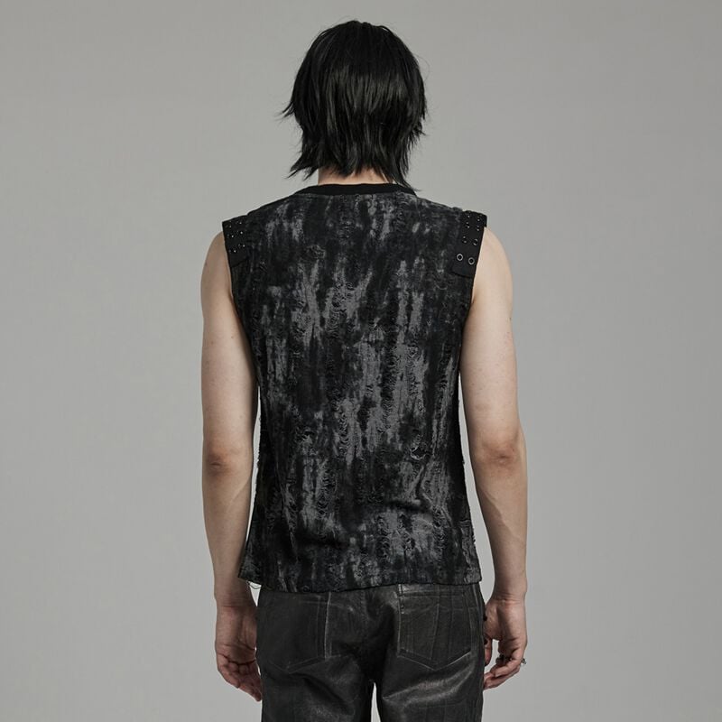 Rock Revival "Goth Daily Vest" Tanktop Black-grey By Punk Rave