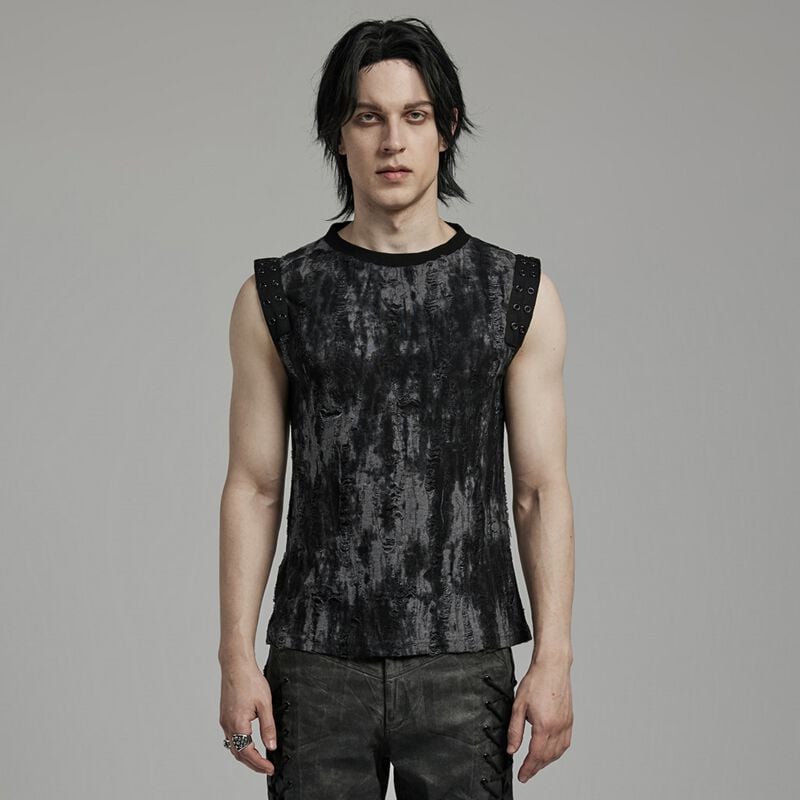Rock Revival "Goth Daily Vest" Tanktop Black-grey By Punk Rave