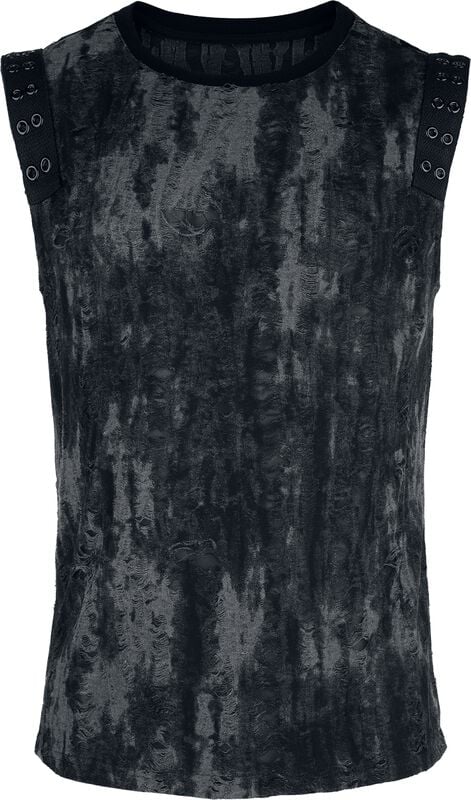 rock revival "Goth Daily Vest" Tanktop black-grey by Punk Rave